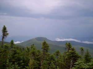 A view of a mountain in the distance