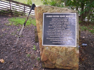 A memorial to William Foot, to whom the bridge is dedicated