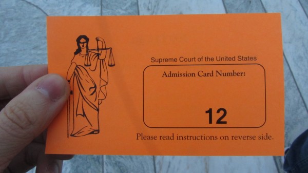 The #12 admission card