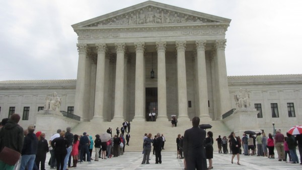 Post-Holt crowds on the Supreme Court plaza